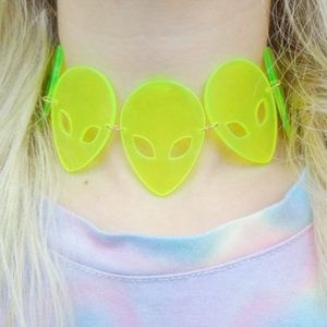 Neon Green Alien Chain Necklace